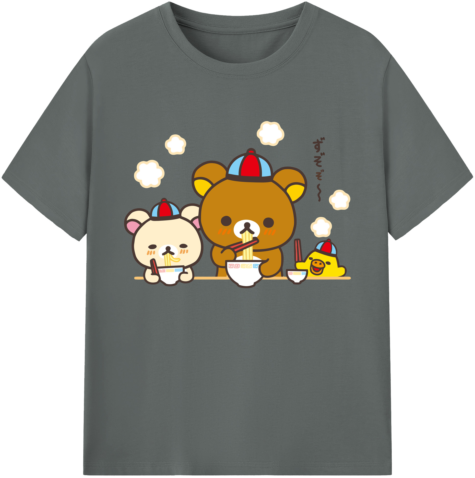（画像用） リラックマ リラックマ キイロイトリ Rilakkuma Korilakkuma Kiiroitori 綿100％ メンズ半袖Tシャツ｜肌触りやわらか＆通気性